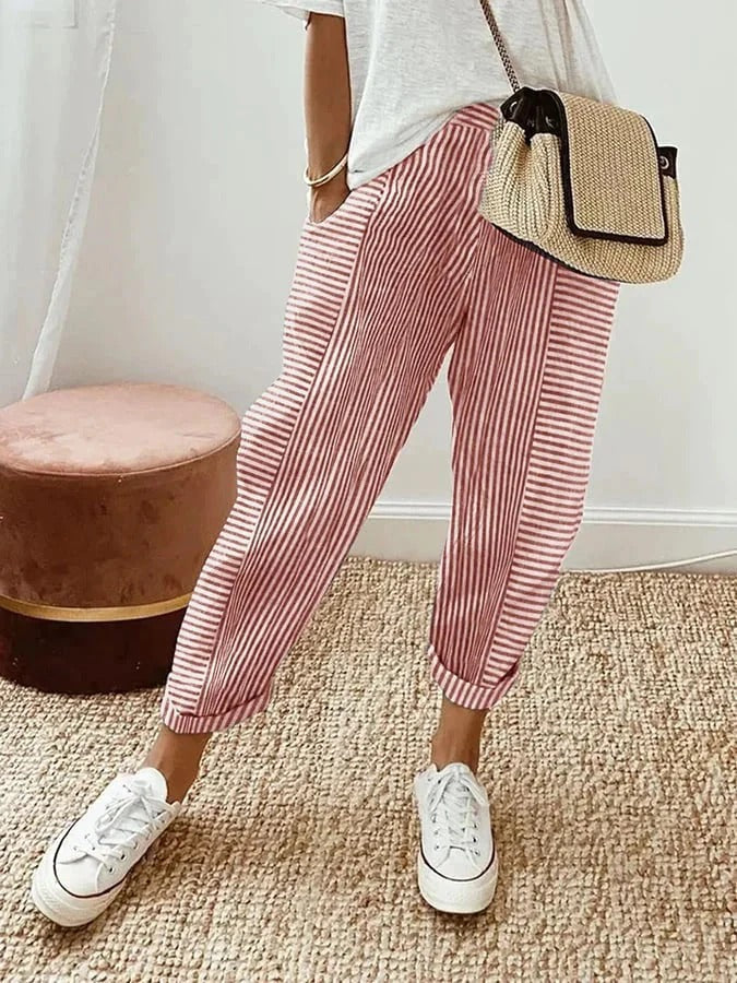 PANTALONS RAYÉS STYLÉS POUR FEMMES