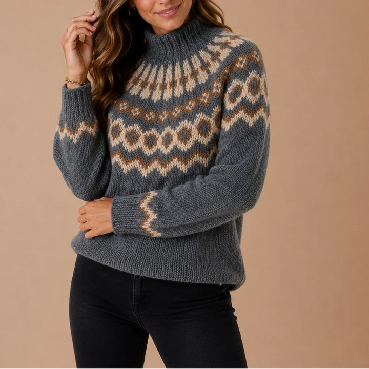 PULL COL ROLLÉ RIBBÉ POUR FEMMES