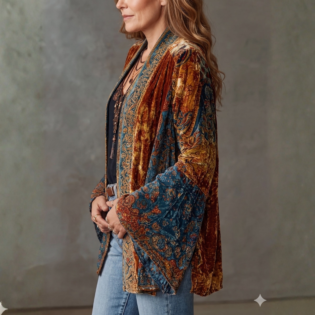 VESTE BOHO EN VELOURS POUR FEMMES