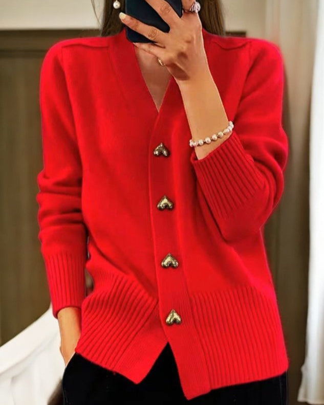 GILET À BOUTON EN FORME DE CŒUR POUR FEMMES