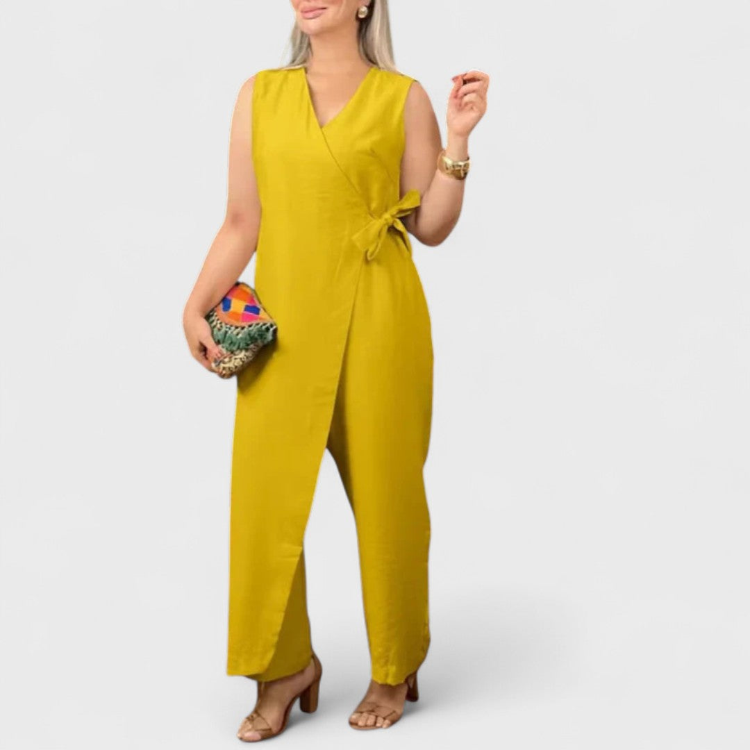 Inès - Elegantní overal s V výstřihem