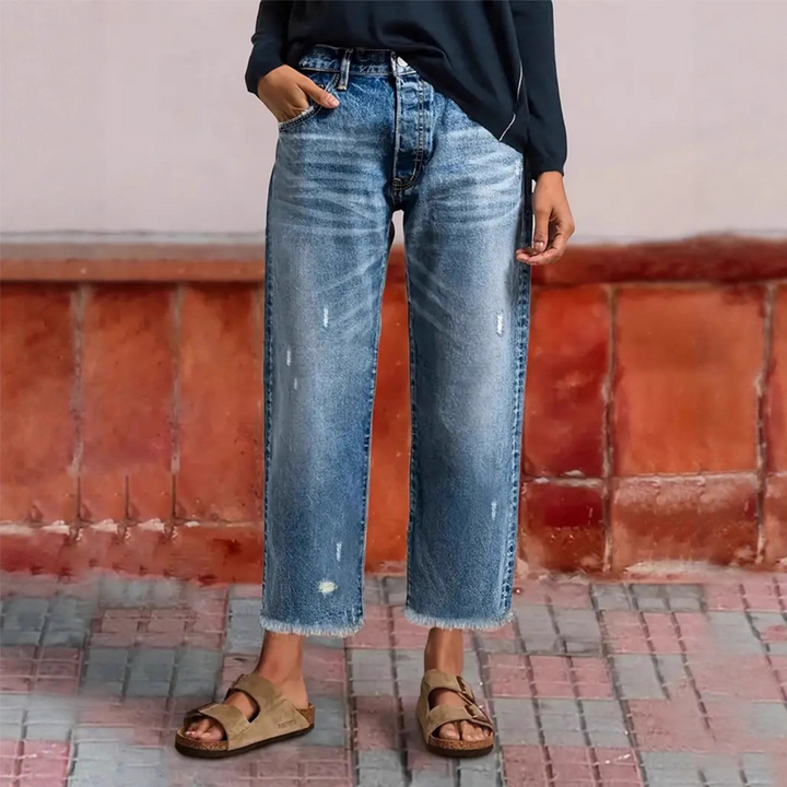JEANS À JAMBES DROITES POUR FEMMES