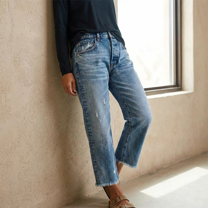 JEANS À JAMBES DROITES POUR FEMMES