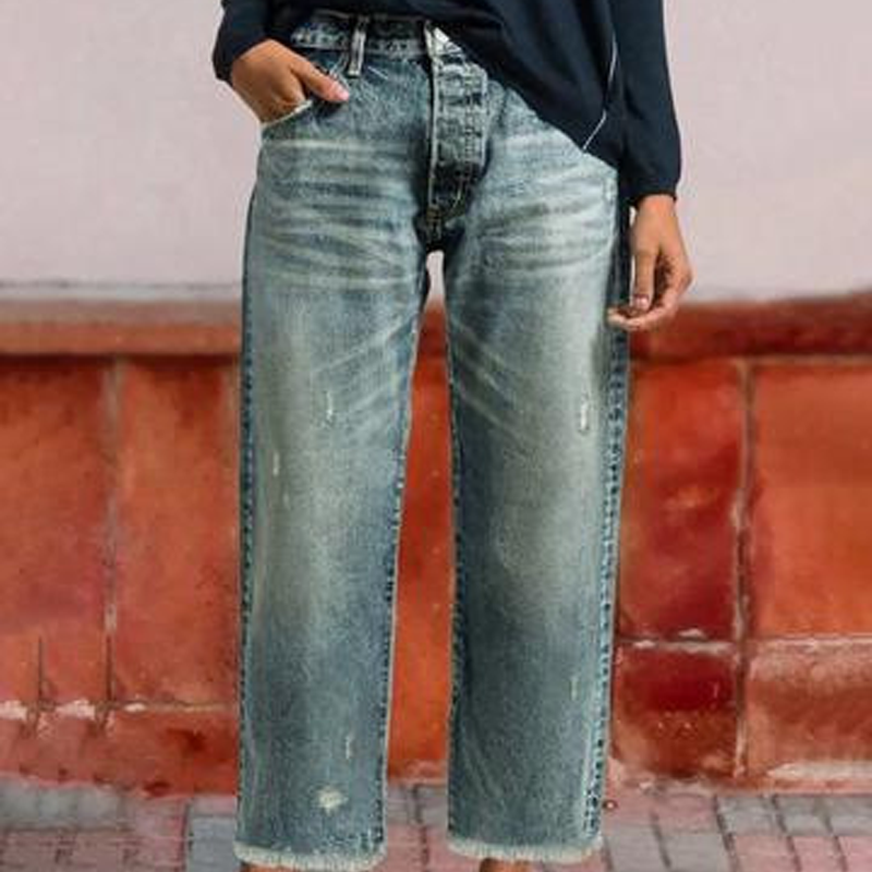 JEANS À JAMBES DROITES POUR FEMMES