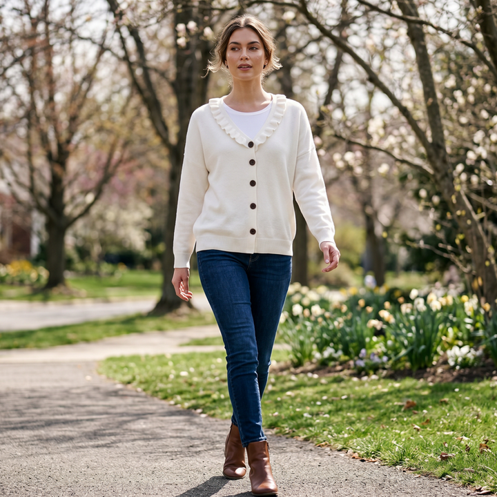 GILET À COL VOLANTÉ POUR FEMMES