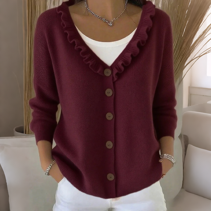 GILET À COL VOLANTÉ POUR FEMMES