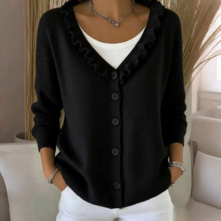 GILET À COL VOLANTÉ POUR FEMMES