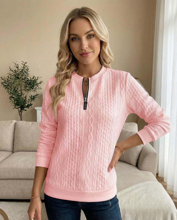 SWEAT ZIPPÉ TEXTURÉ POUR FEMMES