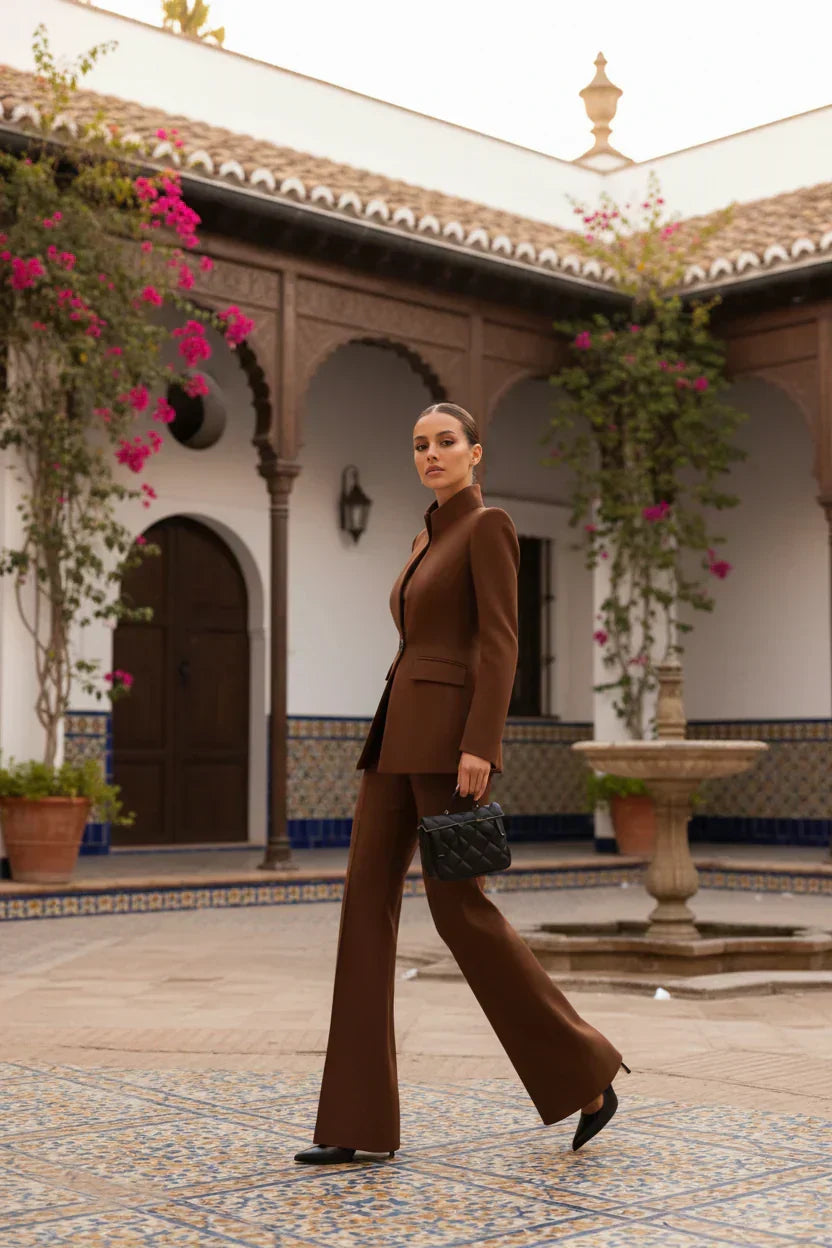 ENSEMBLE DE COSTUME FORMEL CHIC EN DEUX PIÈCES POUR FEMMES