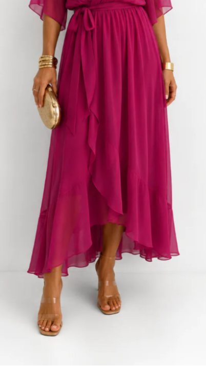 ROBE EN CHIFFON À ENVELOPPER POUR FEMMES