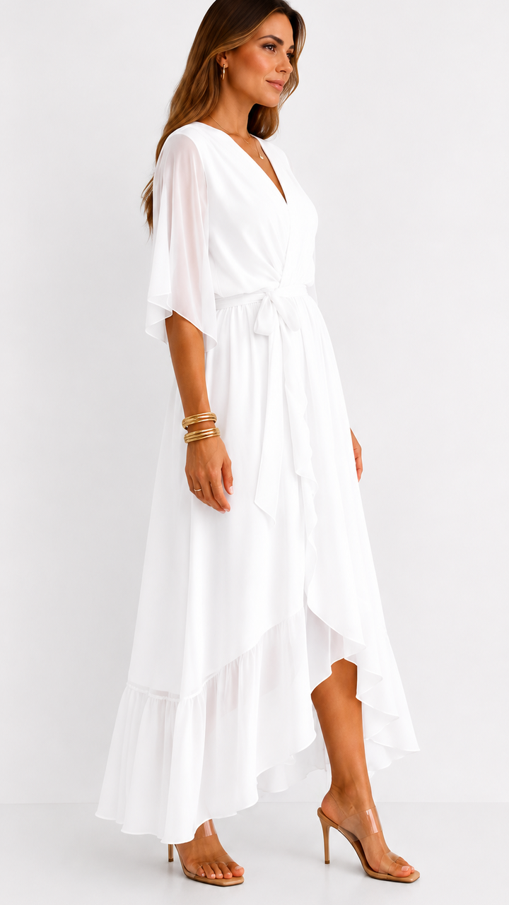 ROBE EN CHIFFON À ENVELOPPER POUR FEMMES