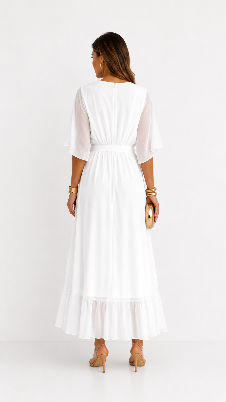 ROBE EN CHIFFON À ENVELOPPER POUR FEMMES