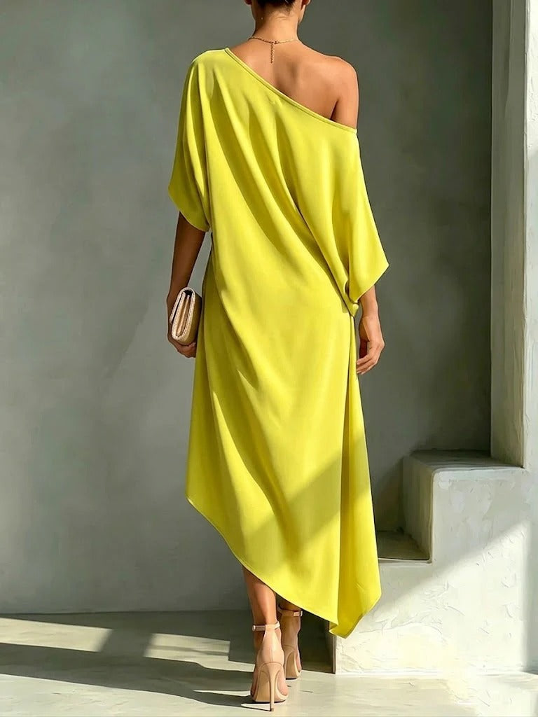 ROBE MIDI ASYMÉTRIQUE POUR FEMMES