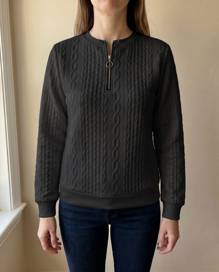 SWEAT TEXTURÉ ZIPPÉ POUR FEMMES
