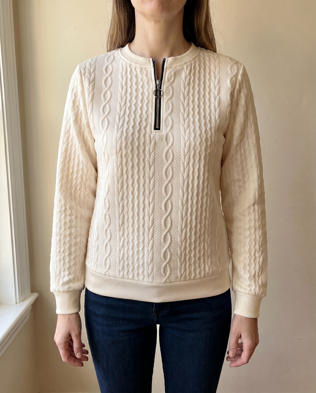 SWEAT TEXTURÉ ZIPPÉ POUR FEMMES