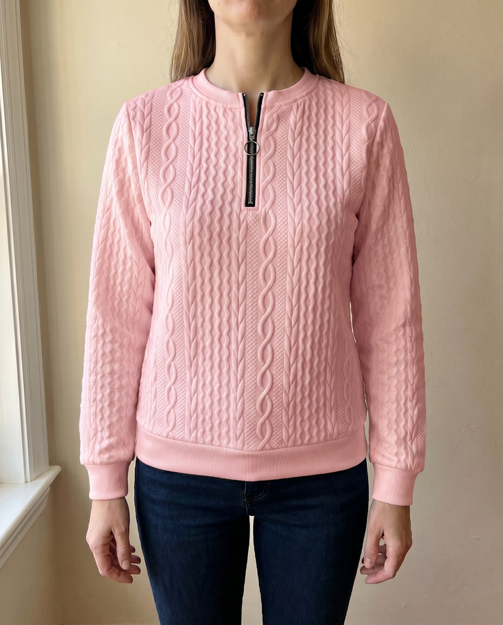 SWEAT TEXTURÉ ZIPPÉ POUR FEMMES