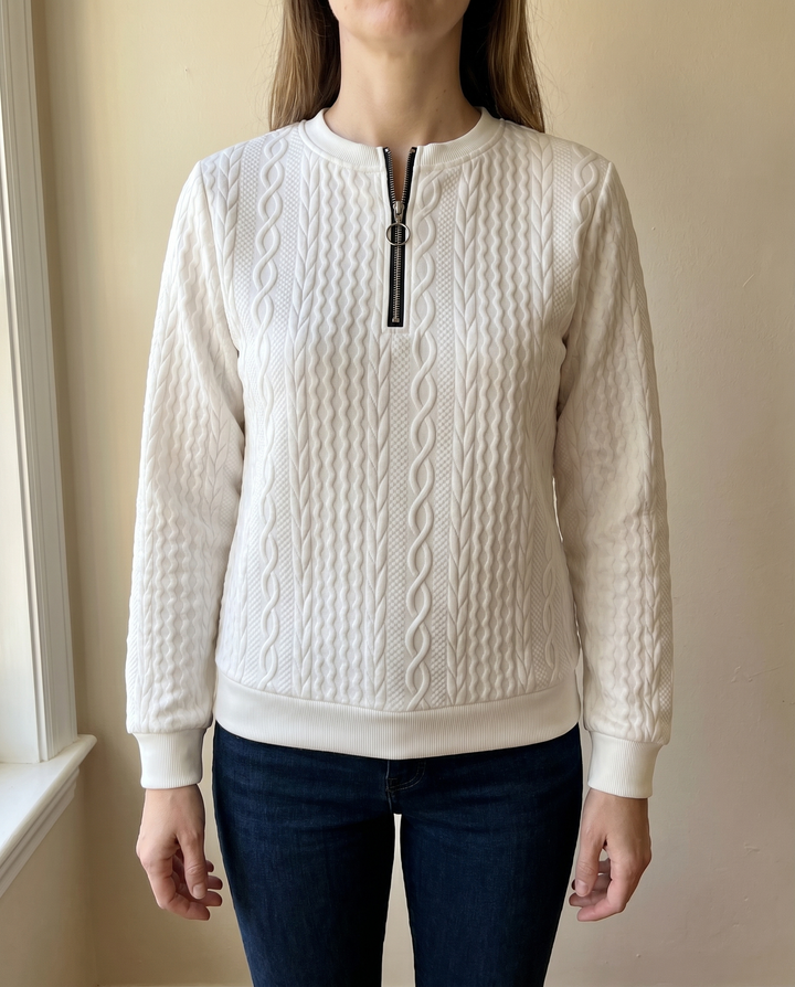 SWEAT TEXTURÉ ZIPPÉ POUR FEMMES
