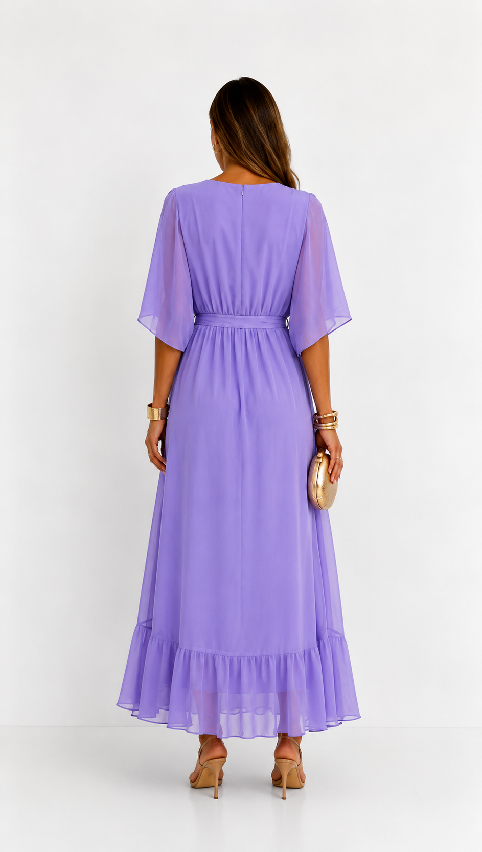 ROBE EN CHIFFON À ENVELOPPER POUR FEMMES