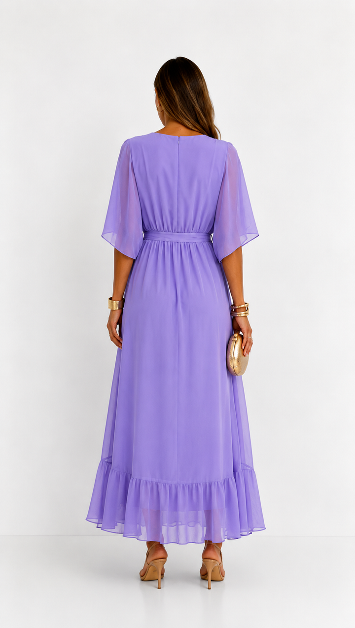 ROBE EN CHIFFON À ENVELOPPER POUR FEMMES