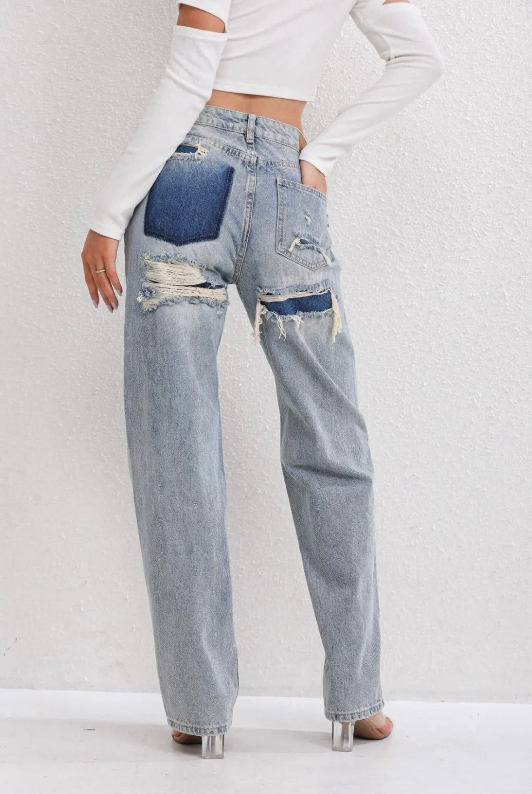 JEANS DÉCHIRÉS ANCIENNE POUR FEMMES